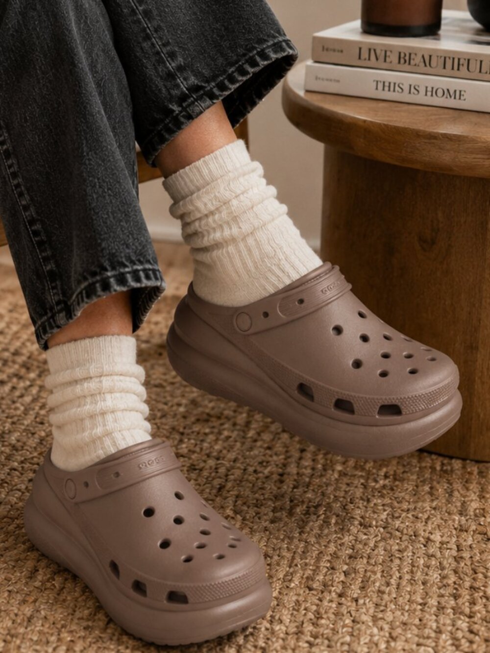 Not Your Basic Crocs 🤎 Classic Crush Clogs in Latte - W9 / M7